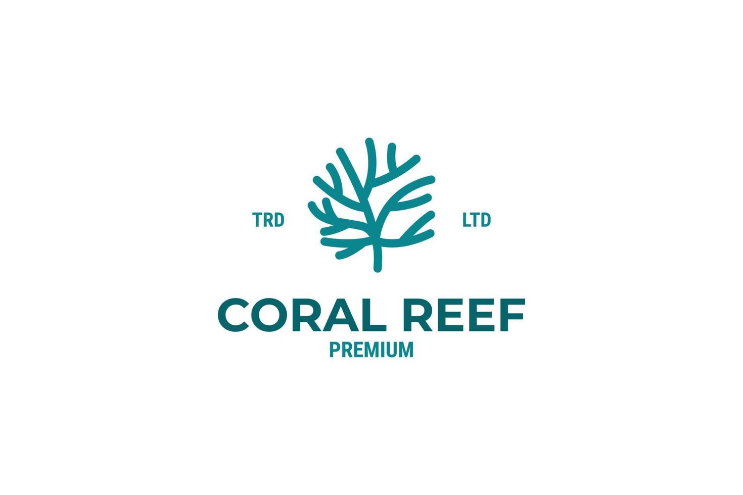 ilustração de modelo de design de logotipo de recife de coral plana vetor