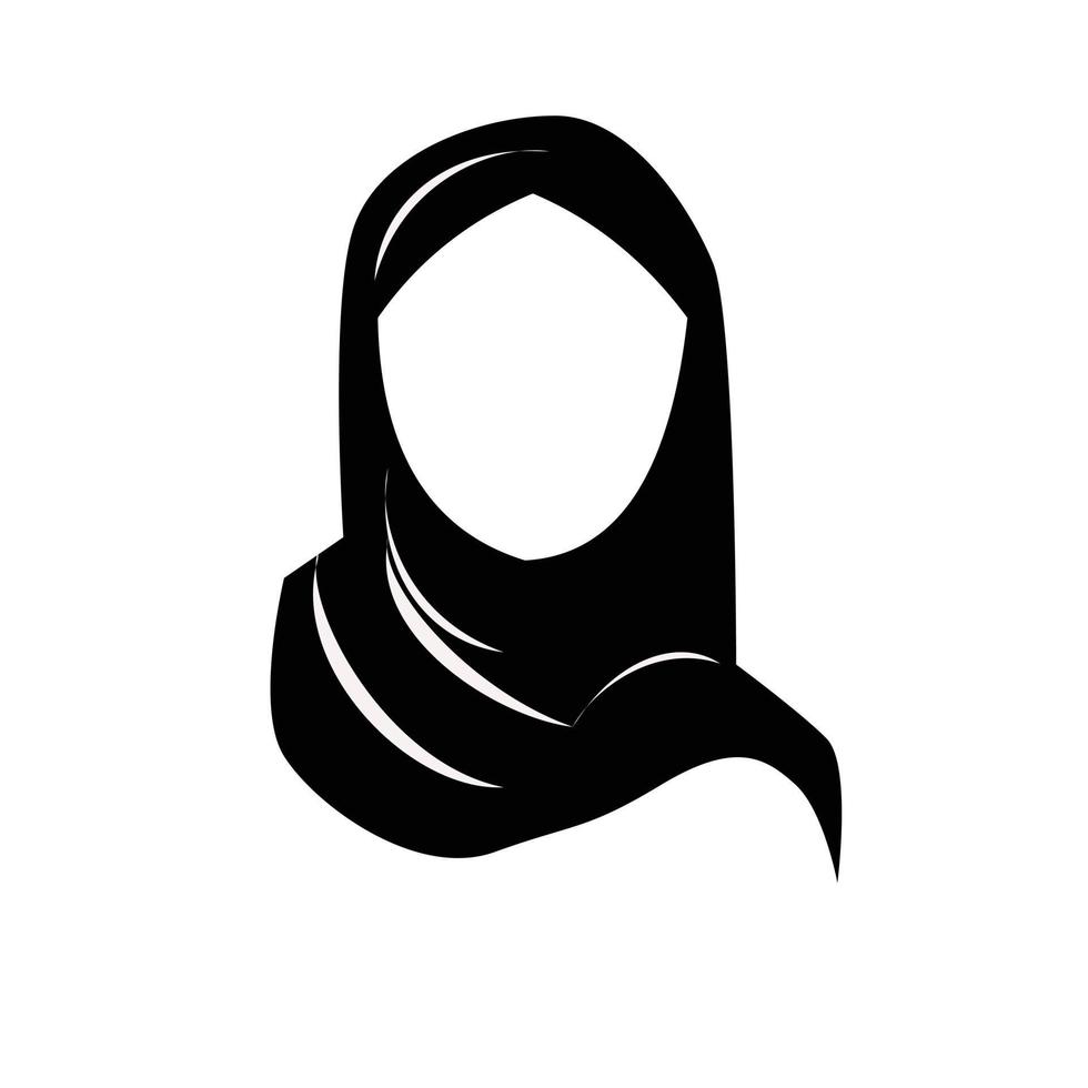 desenho de silhueta vetorial de mulher muçulmana com hijab, mulher árabe. para ícone de modelo de logotipo loja de hijab loja muçulmana etc. vetor