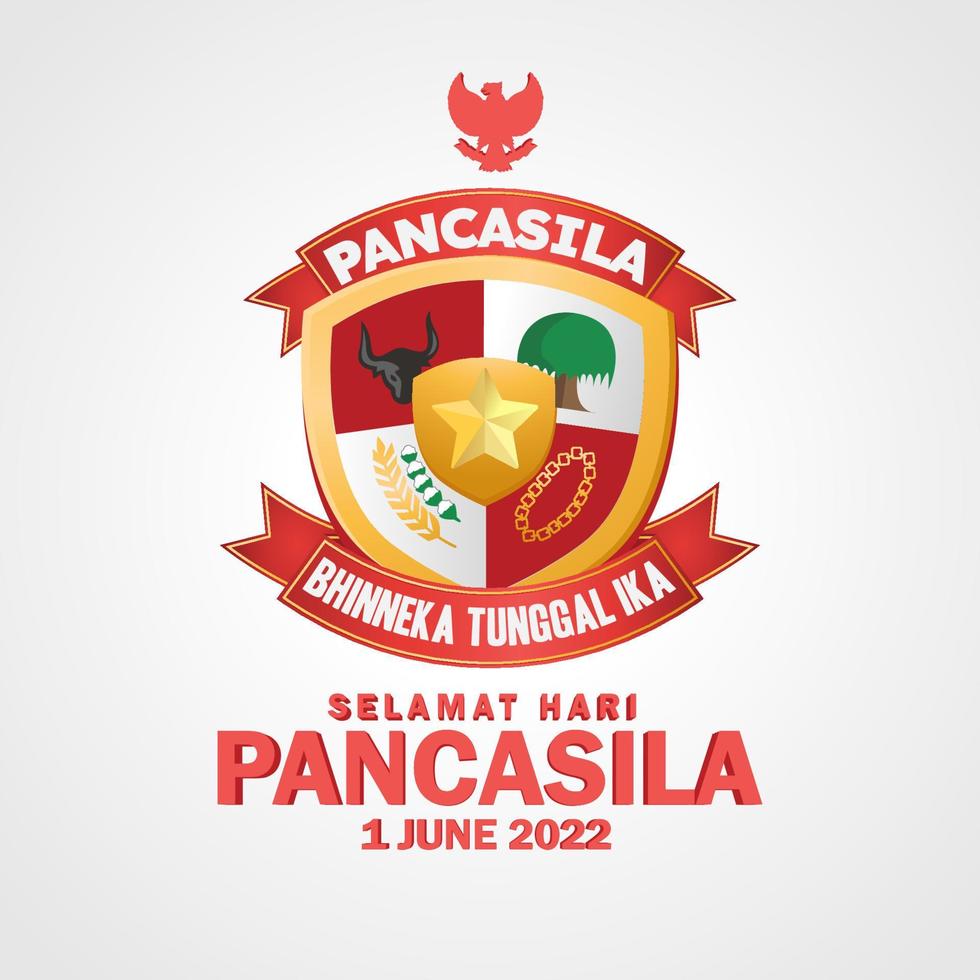 selamat hari pancasila significa feliz dia da pancasila o símbolo da república da indonésia vetor