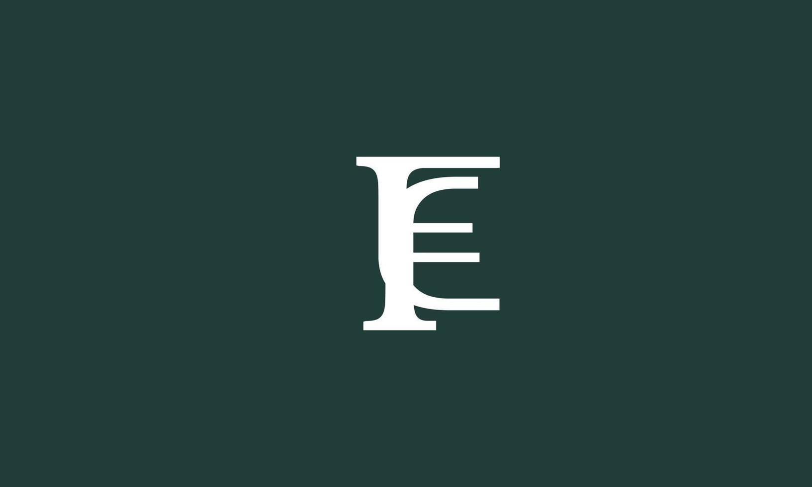 letras do alfabeto iniciais monograma logotipo ef, fe, f e e vetor