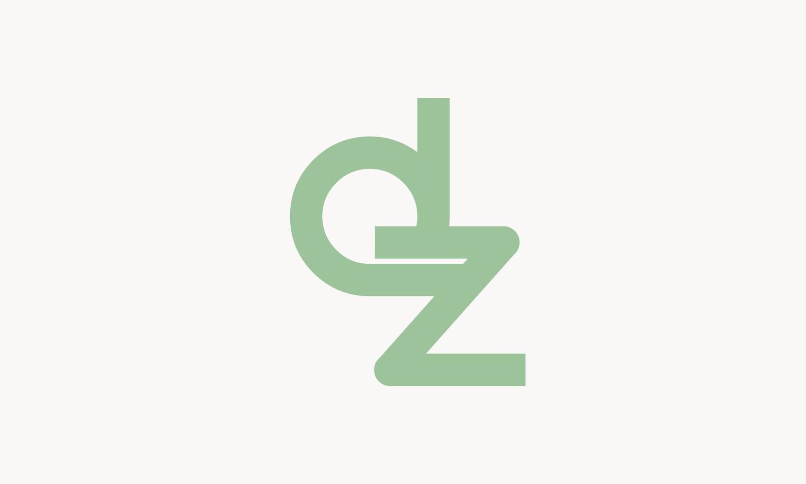 letras do alfabeto iniciais monograma logotipo zd, dz, z e d vetor