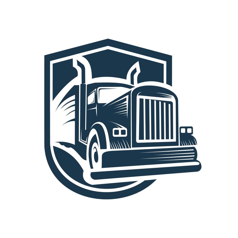 um modelo de logotipo de caminhão, carga, transporte, logística, expresso vetor