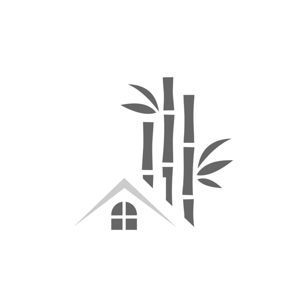 modelo de vetor de ilustração de design de logotipo de casa de bambu