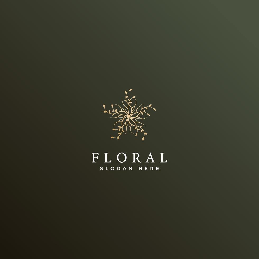 design de logotipo de flor de estrela abstrata vetor