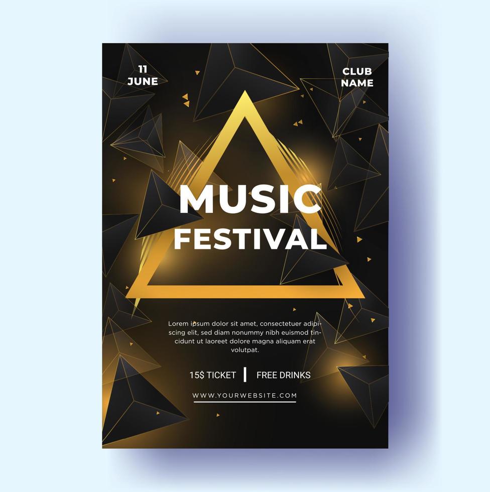 modelo de panfleto de cartaz de festival de música premium modelo eps de vetor