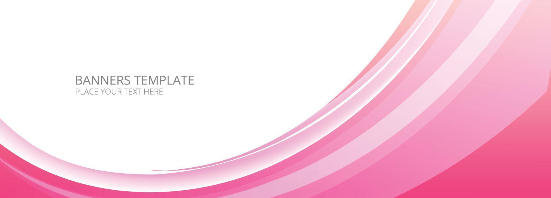 bandeira de onda rosa fluindo moderna no fundo branco vetor