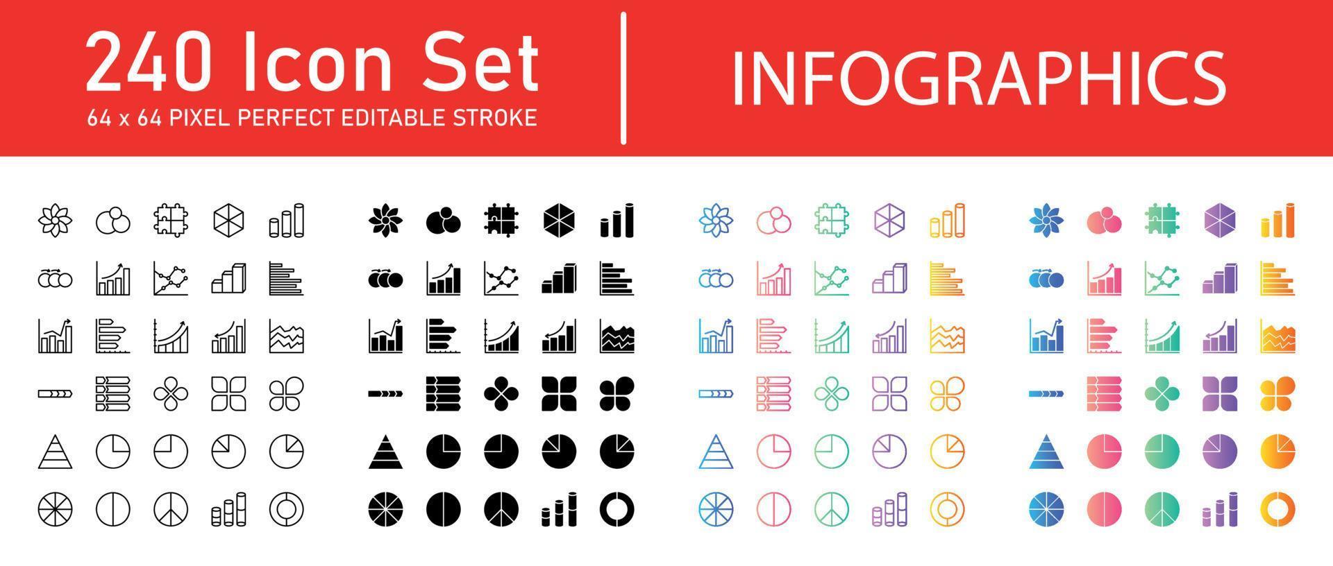 pacote de ícones de infográficos vetor