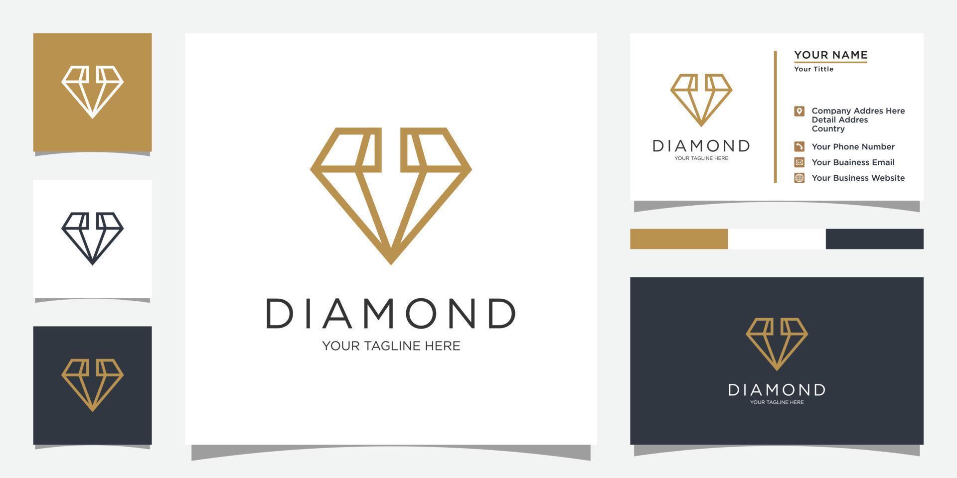 modelo de design de logotipo de conceito de diamante criativo. vetor