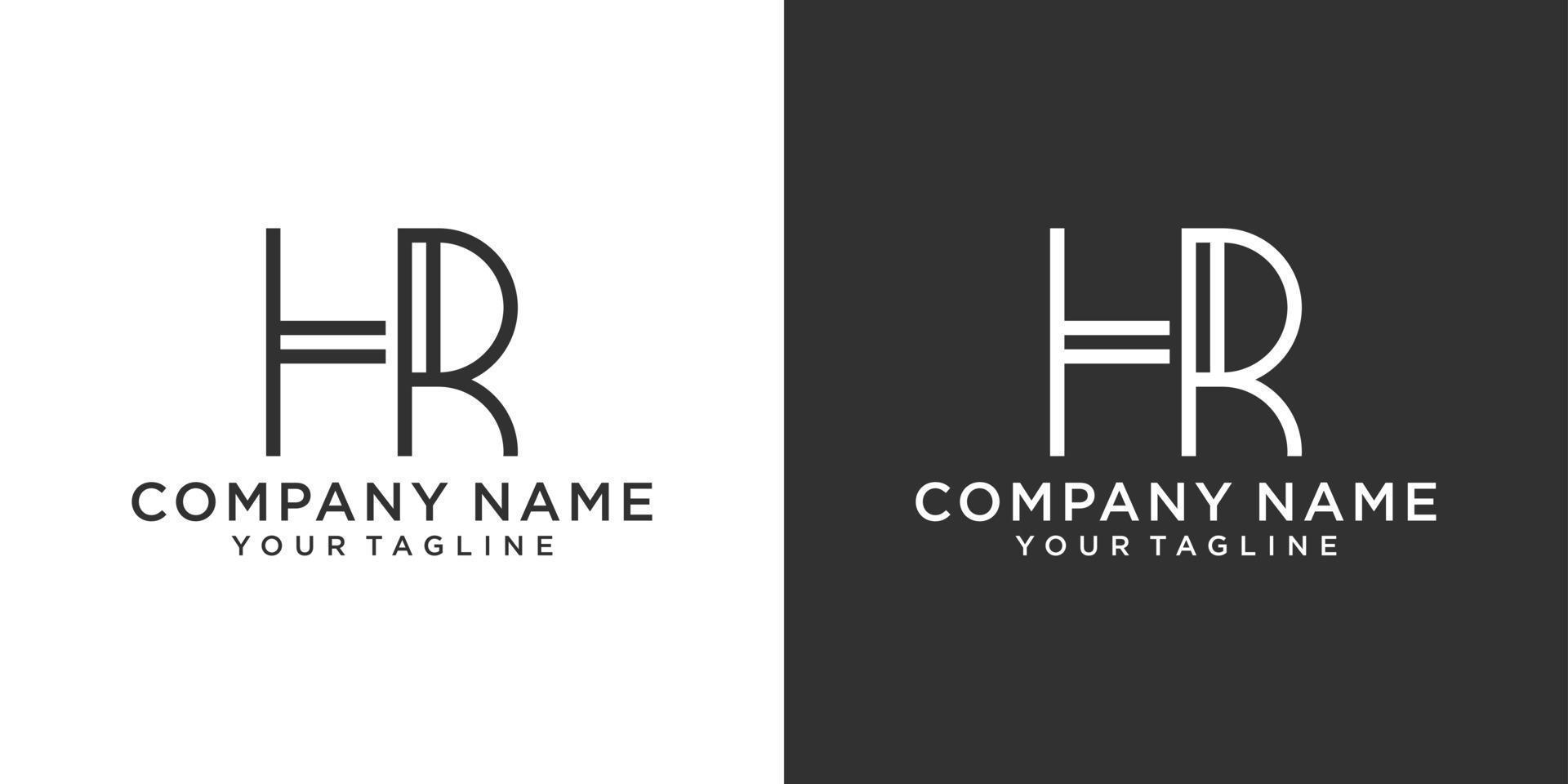 vetor de design de logotipo de letra hr ou rh