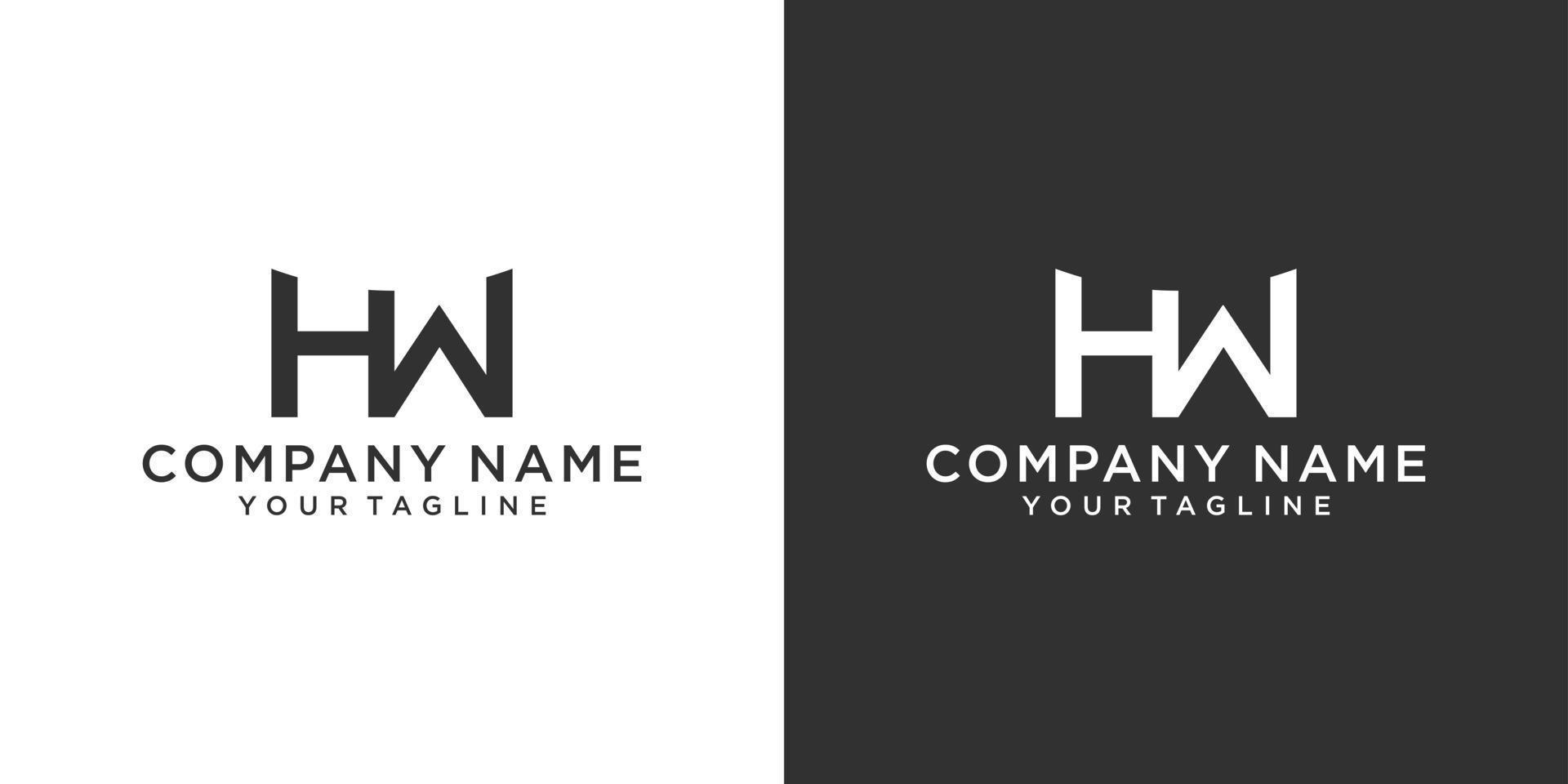 modelo de vetor de design de logotipo de letra hw ou wh.