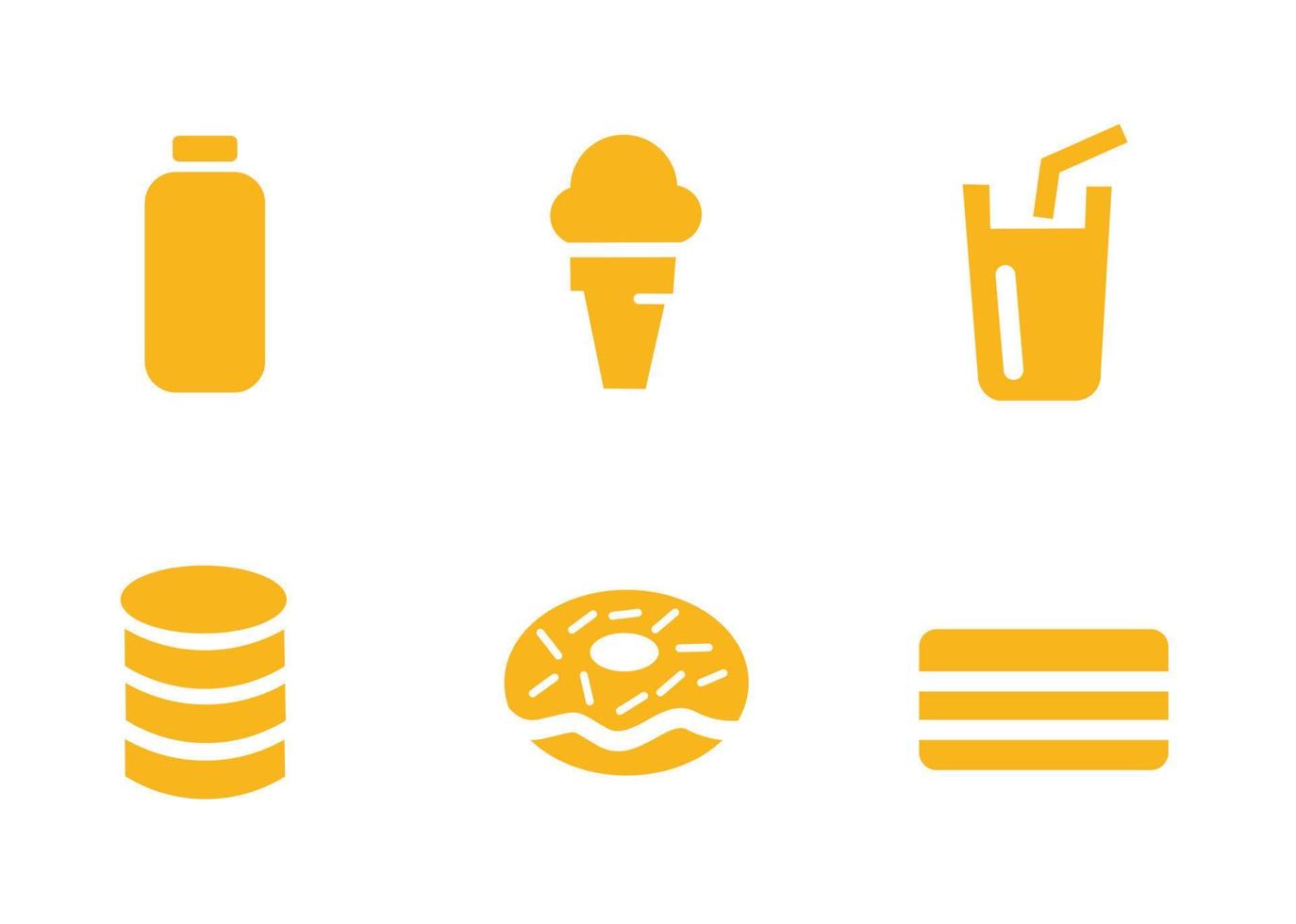 design vetorial, conjunto de ícones de comida e bebida deliciosa vetor