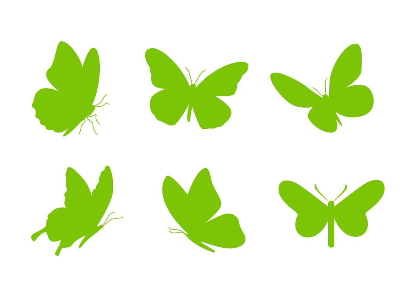 desenho vetorial, conjunto de ícones de borboleta vetor