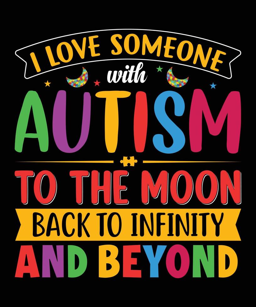design de t-shirt de tipografia de autismo. vetor
