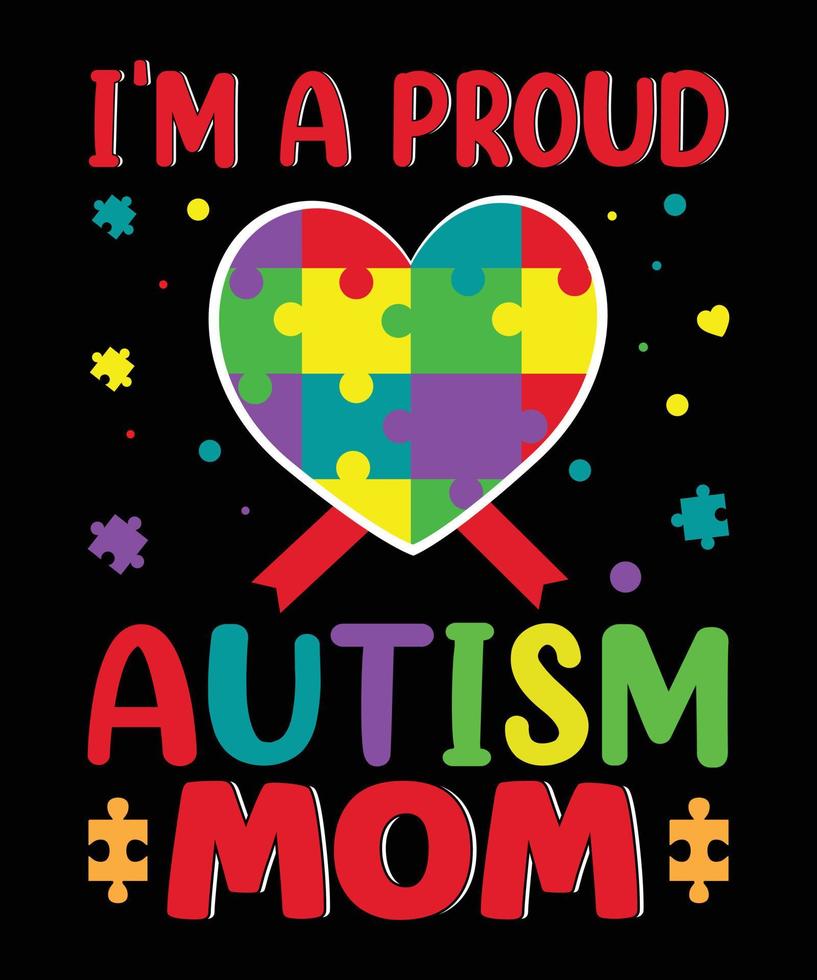 design de t-shirt de tipografia de autismo. vetor