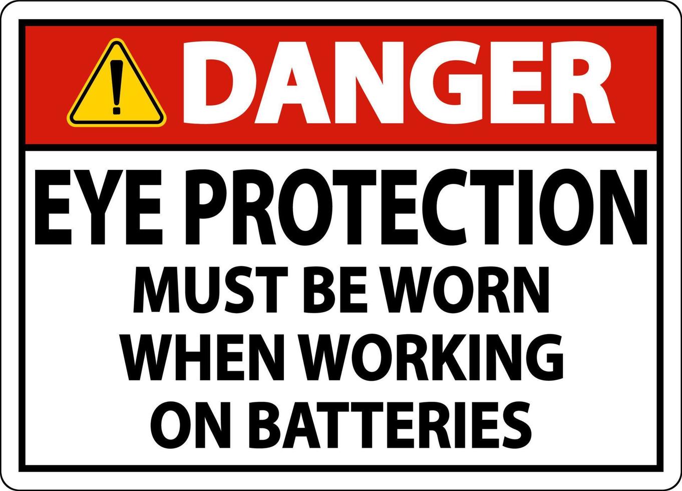 perigo ao trabalhar em baterias assinar em fundo branco vetor