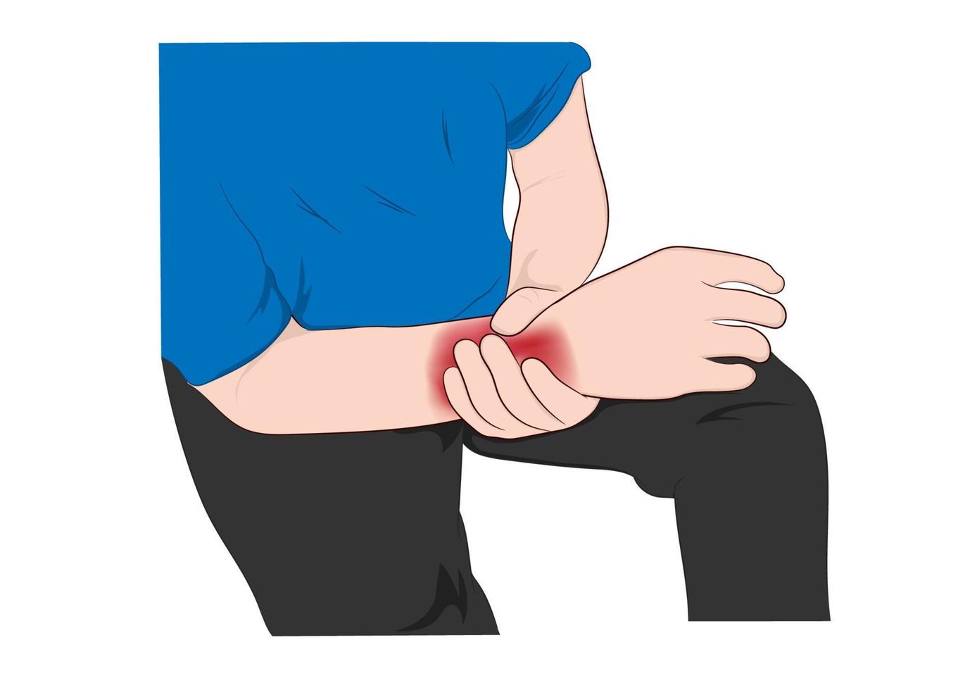 imagem gráficos vetor contorno dor no pulso é muitas vezes causada por entorses ou fraturas de lesões súbitas conceito cuidados de saúde