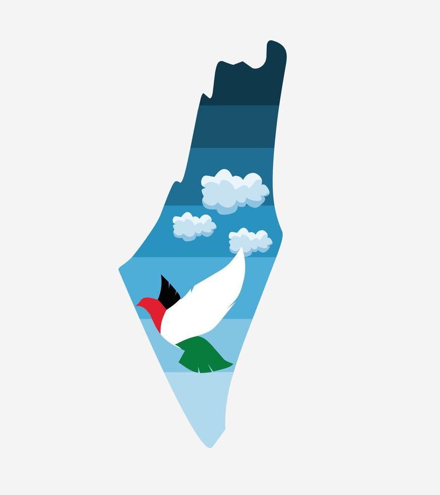 ilustração da paz pomba, Palestina livre, perfeita para campanha vetor