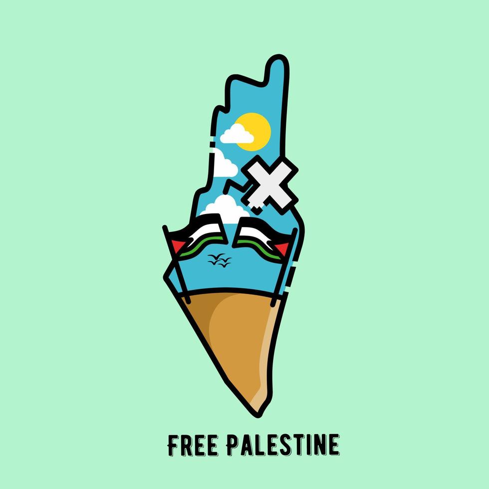 vetor de ilustração do mapa da Palestina, campanha.