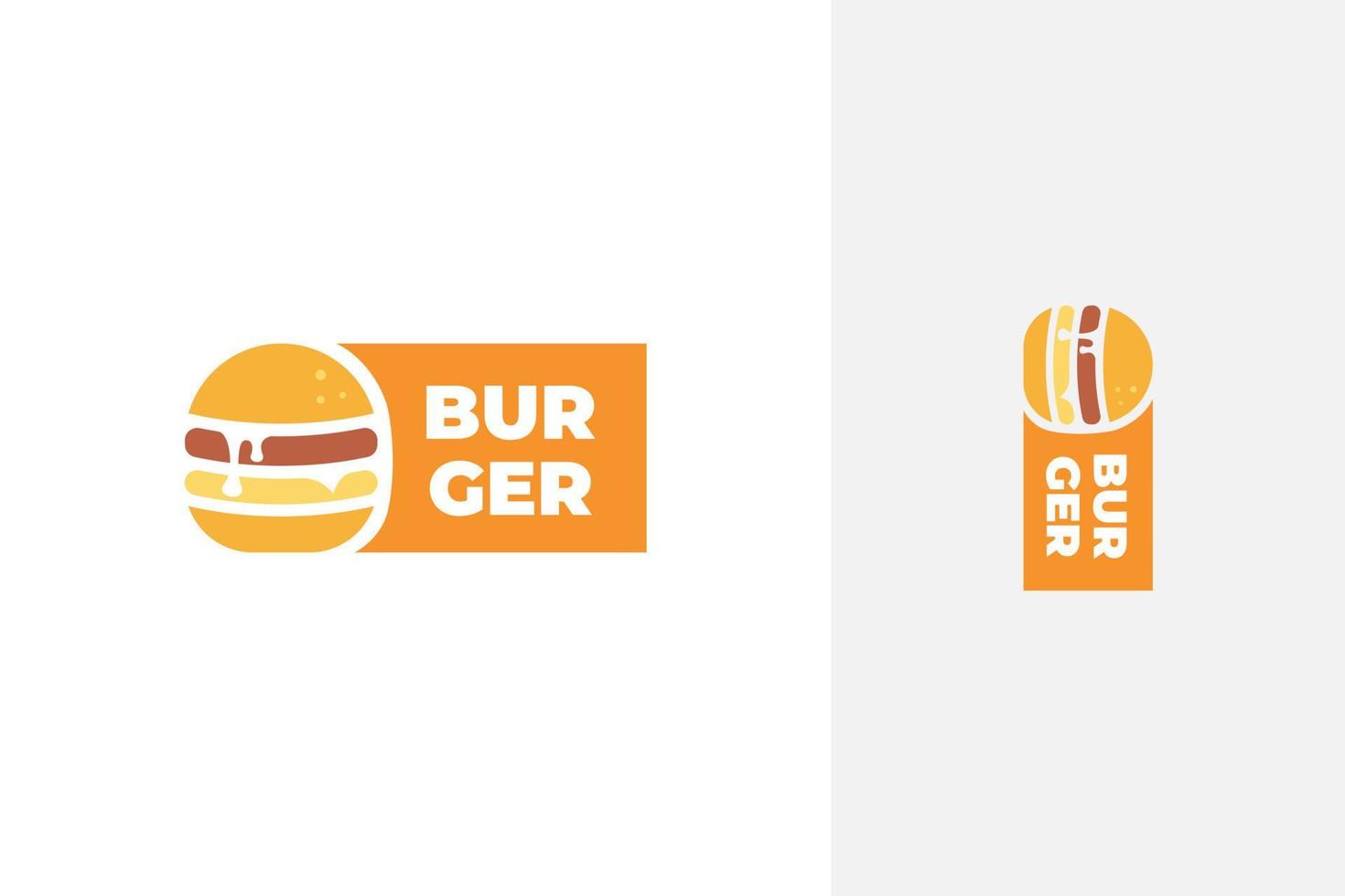 vetor de design de logotipo de hambúrguer delicioso