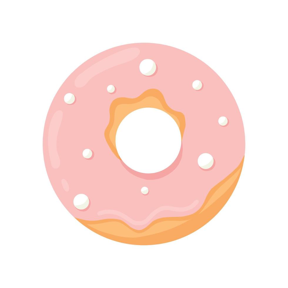 delicioso donut rosa. ilustração vetorial em estilo cartoon. rosquinha em esmalte. vetor