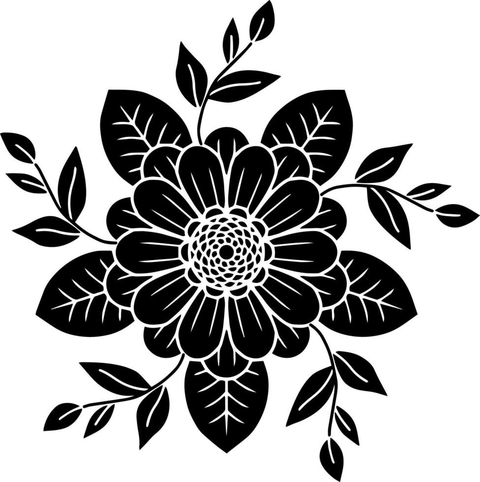 design de silhueta de flor de sol vetor