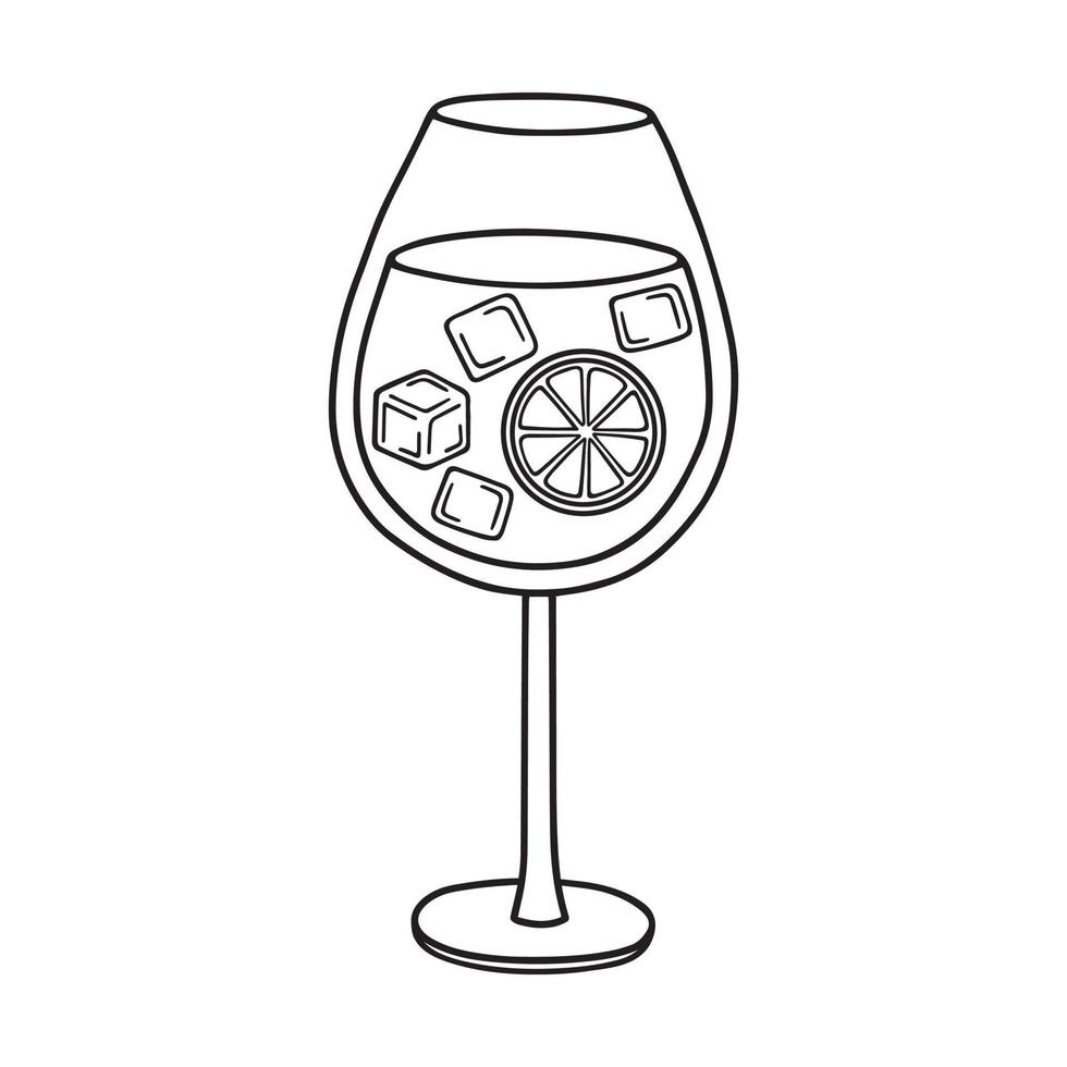 doodle de coquetel exótico tropical desenhado à mão. bebida alcoólica de verão no estilo de desenho. ilustração vetorial isolada no fundo branco. vetor