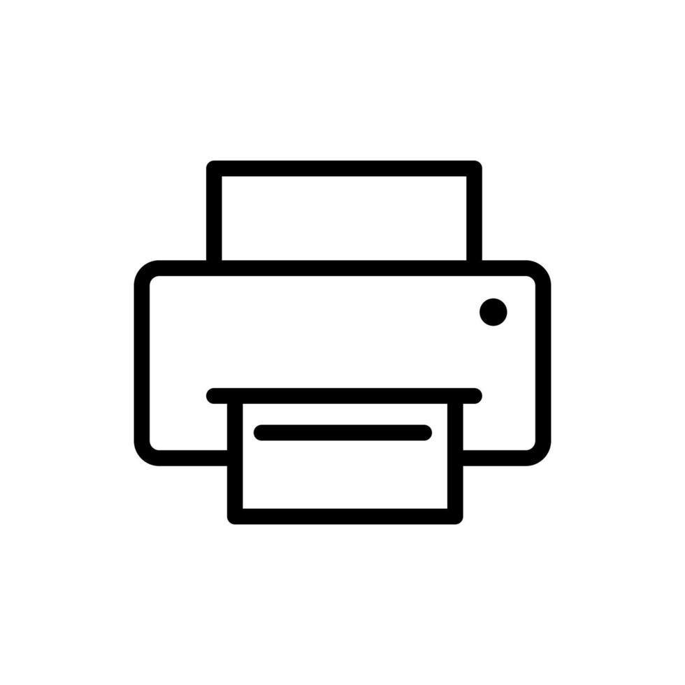 símbolo de ícone de impressora com estilo de estrutura de tópicos. ilustração vetorial vetor