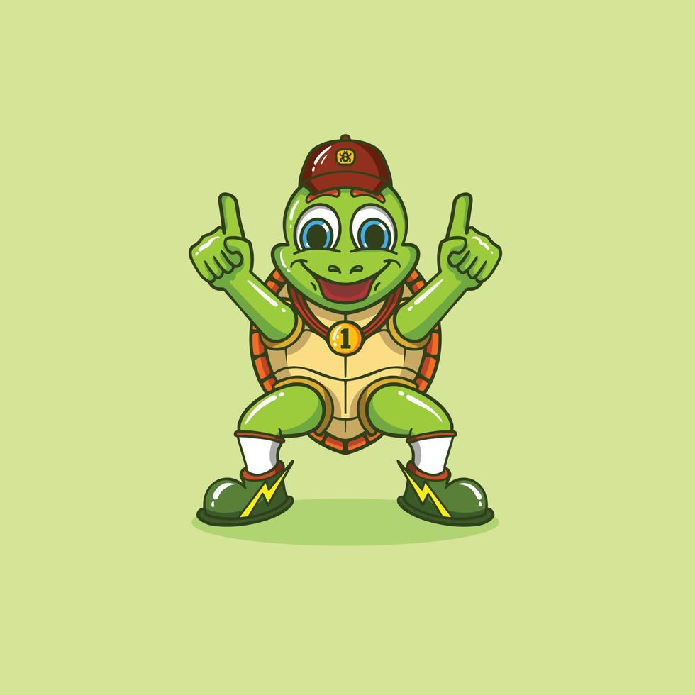 desenho de mascote de tartaruga vetor