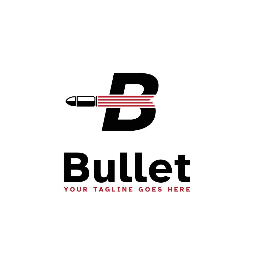 modelo de logotipo de tipografia de bala. vetor de logotipo letra b.