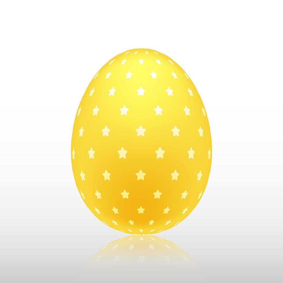 ovo de páscoa amarelo com padrão exótico, vetor, ilustração. vetor