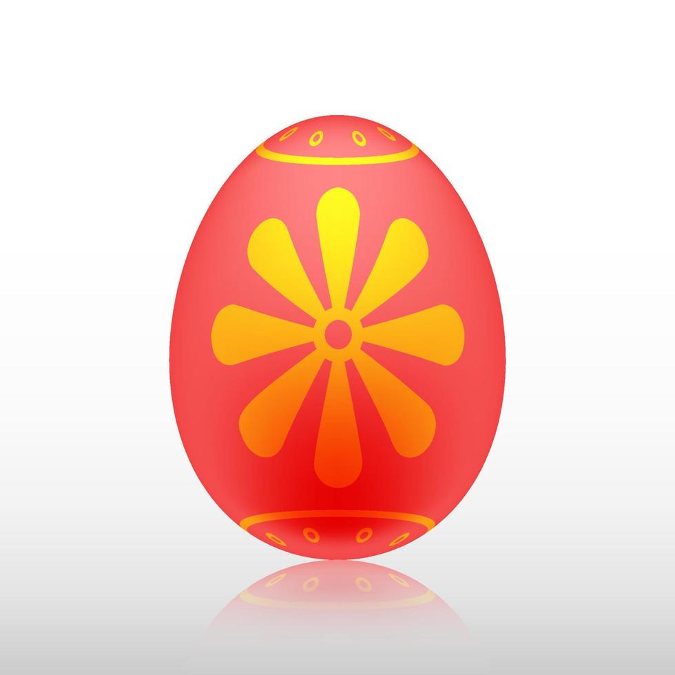 ovo de páscoa vermelho com padrão exótico, vetor, ilustração. vetor