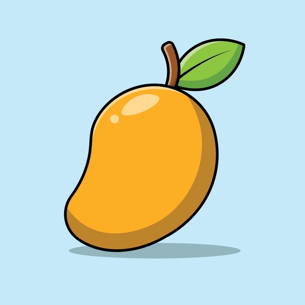 ilustração de ícone de vetor manga fruta dos desenhos animados. comida ícone conceito isolado vetor premium.