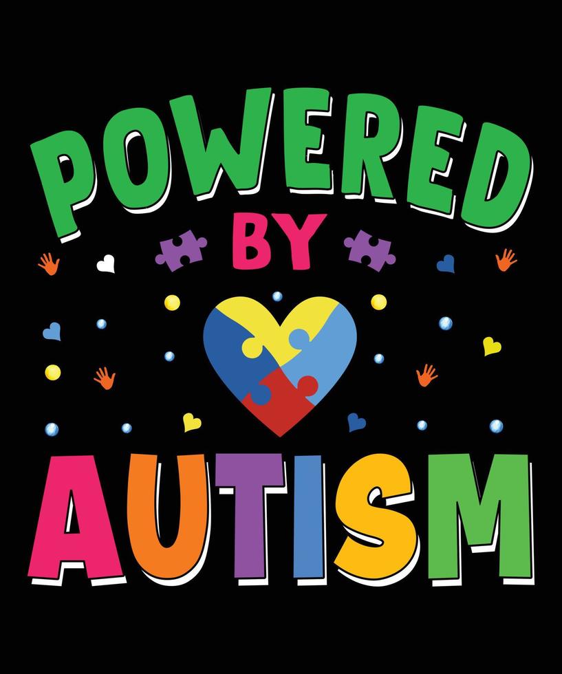 design de t-shirt de tipografia de autismo. vetor