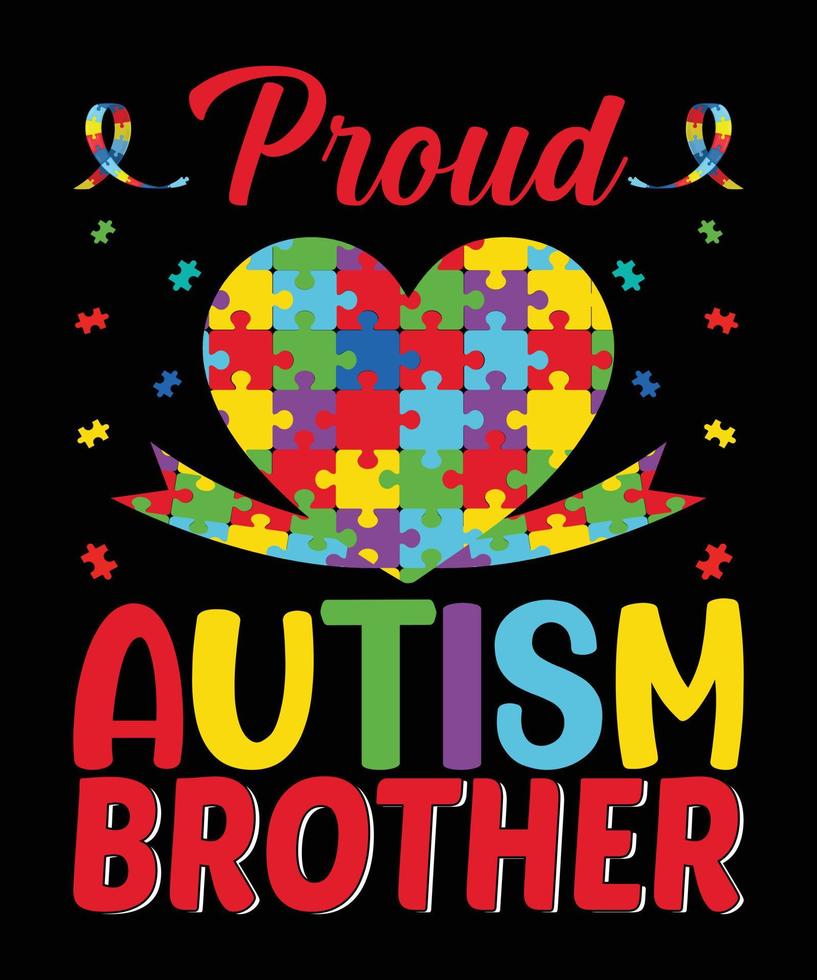 design de t-shirt de tipografia de autismo. vetor