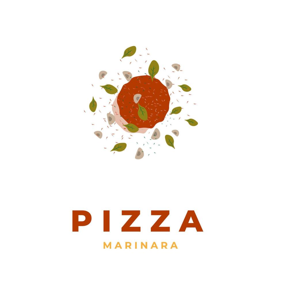 logotipo de vetor de ilustração de padrão de cobertura de pizza marinara