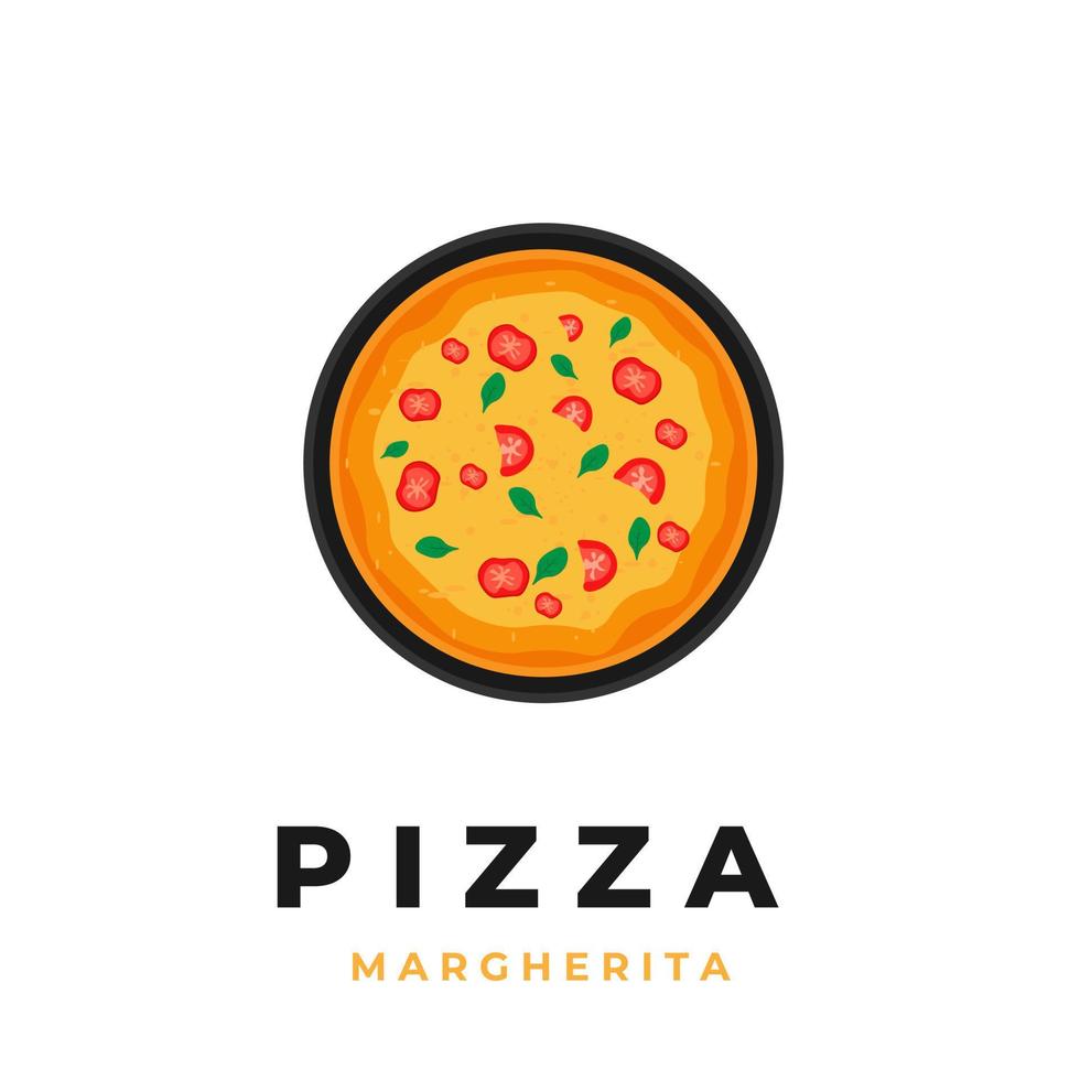 vetor de ilustração de logotipo de pizza margherita