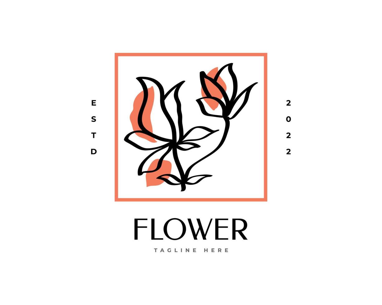 logotipo de flor elegante e minimalista, adequado para spa de beleza, salão de beleza, cosméticos, florista, joalheria ou marca da indústria da moda vetor