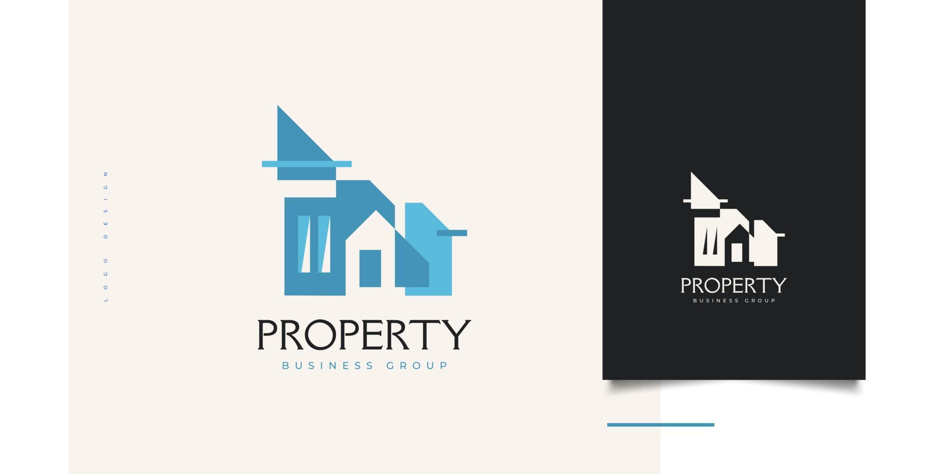 design de logotipo de casa moderno e minimalista para identidade de negócios imobiliários. logotipo da indústria de arquitetura ou construção vetor