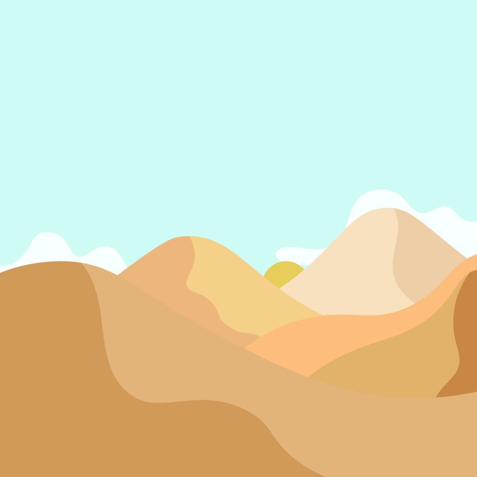 fundo abstrato da paisagem montanhosa do deserto em ilustração plana vetor