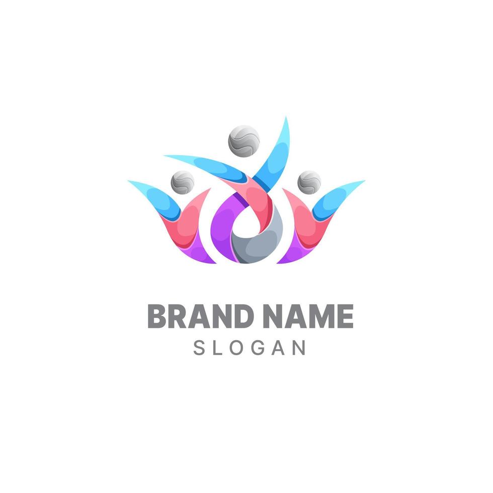 modelo de design colorido gradiente do logotipo da comunidade, logotipo da família, logotipo das pessoas, logotipo da unidade, vetor
