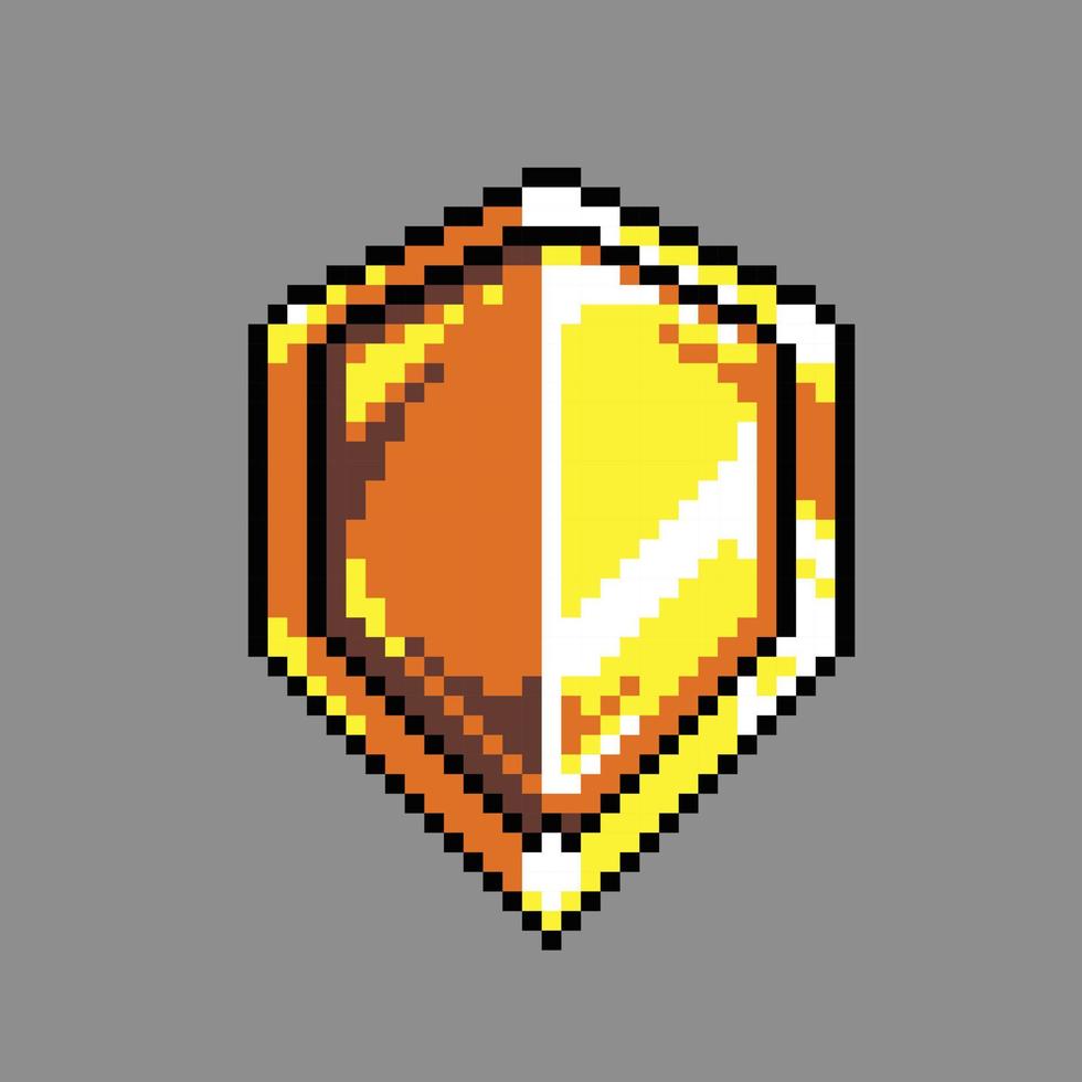 vetor de ilustração de escudo de cavaleiro de pixel art para jogo