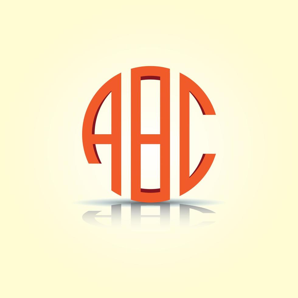 design de logotipo de tipografia circular abc vetor