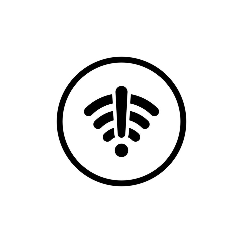 wifi desligado, sem vetor de ícone de conexão com a internet na linha do círculo