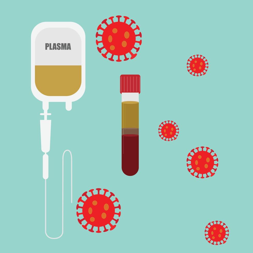 conceito de plasma para tratamento de infecção covid-19 vetor