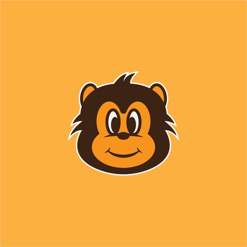 logotipo de mascote de macaco bebê fofo vetor