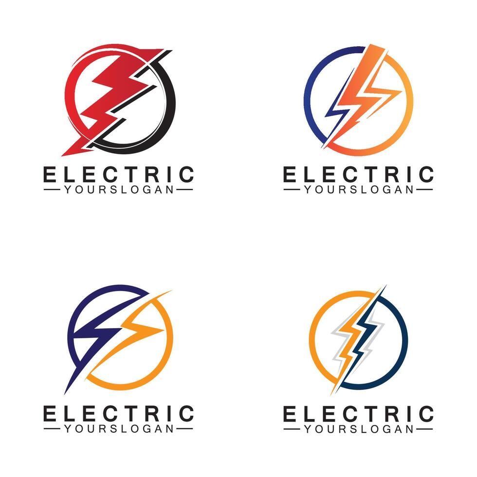 modelo de design de logotipo de eletricidade relâmpago trovão vetor