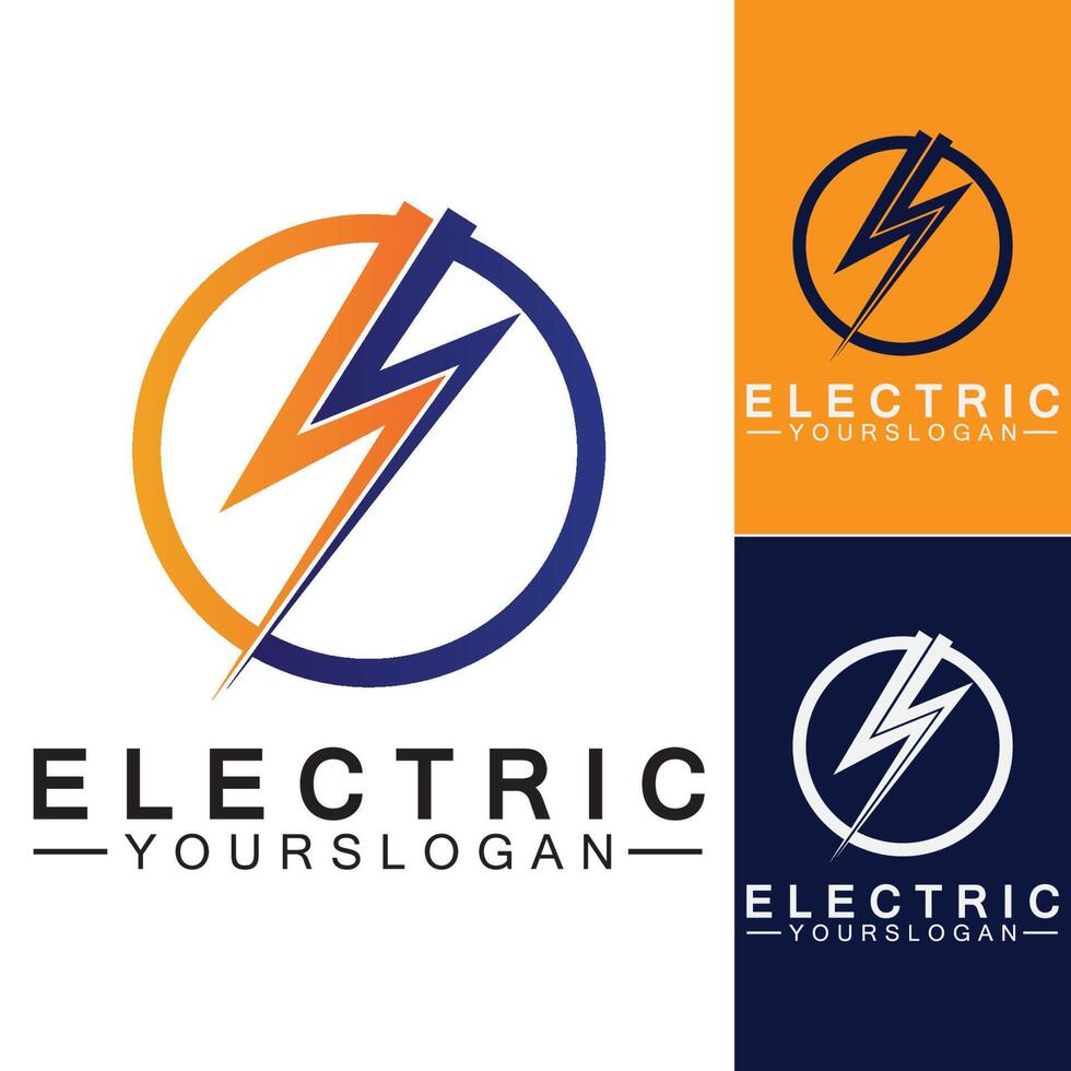 modelo de design de logotipo de eletricidade relâmpago trovão vetor