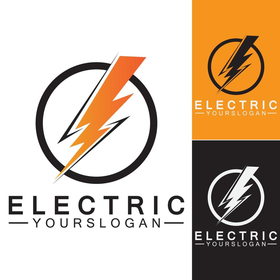 modelo de design de logotipo de eletricidade relâmpago trovão vetor