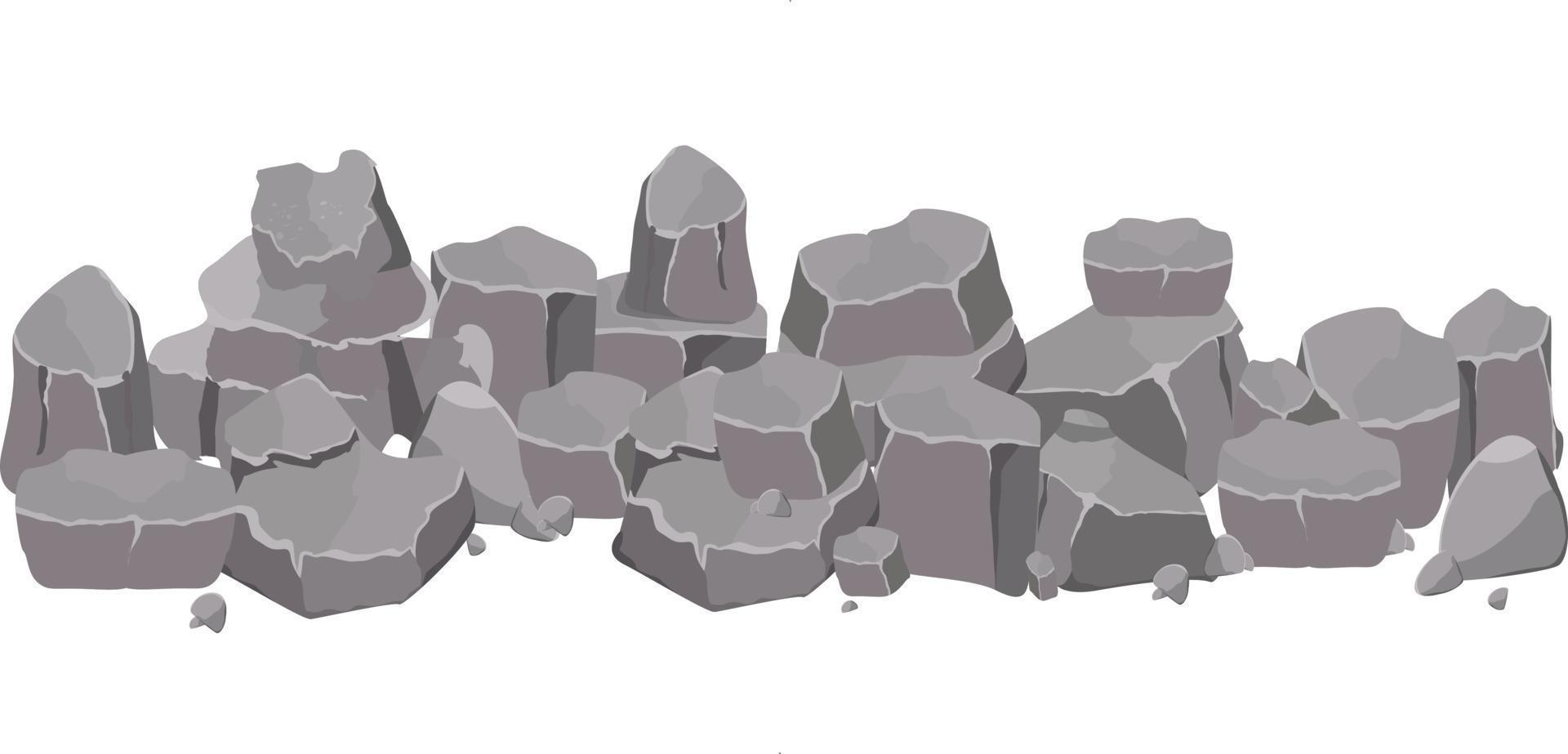 coleção de conjunto de desenhos animados de pedra rock. pedras e rochas em estilo plano isométrico. conjunto de pedregulhos diferentes. vetor
