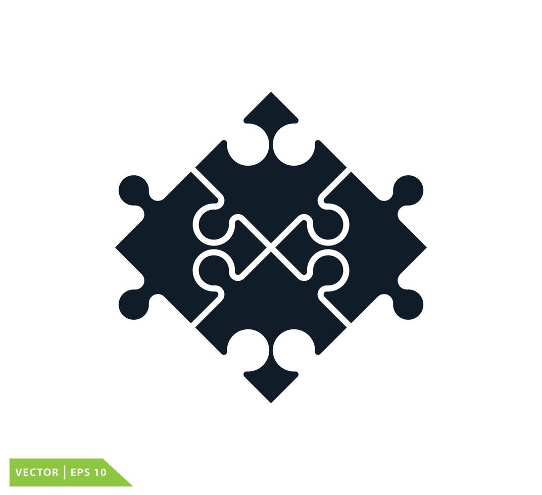 modelo de design de logotipo de vetor de ícone de quebra-cabeça